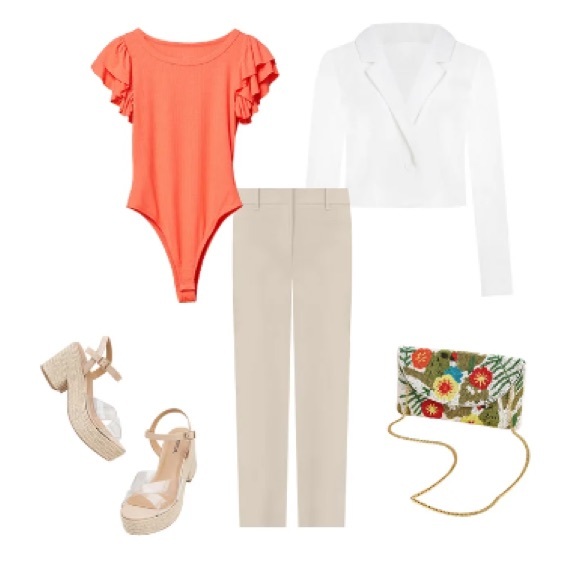 ITEM NO LONGER AVAILABLE -NWT. Versona ruffle bodysuit. Color: Cayenne. - Picture 4 of 4